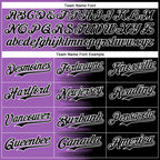 Custom Medium Purple Black-White Gradient Line Bomber Full-Snap Varsity Letterman Hoodie Jacket