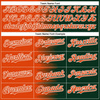 Custom Orange Green-White Gradient Line Bomber Full-Snap Varsity Letterman Hoodie Jacket