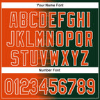 Custom Orange Green-White Gradient Line Bomber Full-Snap Varsity Letterman Hoodie Jacket