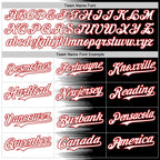 Custom White Black-Red Gradient Line Bomber Full-Snap Varsity Letterman Hoodie Jacket