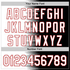 Custom White Black-Red Gradient Line Bomber Full-Snap Varsity Letterman Hoodie Jacket