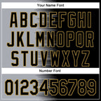 Custom Gray Black-Old Gold Gradient Line Bomber Full-Snap Varsity Letterman Hoodie Jacket