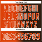 Custom Orange Brown-White Gradient Line Bomber Full-Snap Varsity Letterman Hoodie Jacket