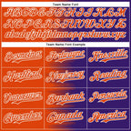 Custom Orange Purple-White Gradient Line Bomber Full-Snap Varsity Letterman Hoodie Jacket