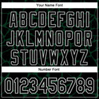 Custom Black Green-White Abstract Network 3D Pattern Design Bomber Full-Snap Varsity Letterman Hoodie Jacket