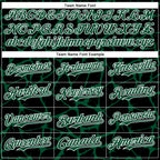 Custom Black Kelly Green-White Abstract Network 3D Pattern Design Bomber Full-Snap Varsity Letterman Hoodie Jacket