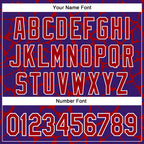 Custom Purple Red-White Abstract Network 3D Pattern Design Bomber Full-Snap Varsity Letterman Hoodie Jacket