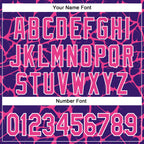 Custom Purple Pink-White Abstract Network 3D Pattern Design Bomber Full-Snap Varsity Letterman Hoodie Jacket