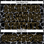 Custom Black Gray-Old Gold Abstract Network 3D Pattern Design Bomber Full-Snap Varsity Letterman Hoodie Jacket