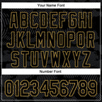 Custom Black Gray-Old Gold Curve Lines 3D Pattern Design Bomber Full-Snap Varsity Letterman Hoodie Jacket