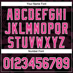 Custom Black Pink-White Curve Lines 3D Pattern Design Bomber Full-Snap Varsity Letterman Hoodie Jacket