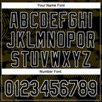 Custom Black Yellow-White Curve Lines 3D Pattern Design Bomber Full-Snap Varsity Letterman Hoodie Jacket