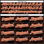Custom Black Orange-White Curve Lines 3D Pattern Design Bomber Full-Snap Varsity Letterman Hoodie Jacket