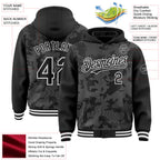 Custom Black White Curve Lines 3D Pattern Design Bomber Full-Snap Varsity Letterman Hoodie Jacket