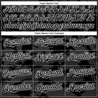 Custom Black White Curve Lines 3D Pattern Design Bomber Full-Snap Varsity Letterman Hoodie Jacket