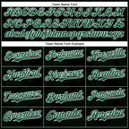 Custom Black Kelly Green-White Curve Lines 3D Pattern Design Bomber Full-Snap Varsity Letterman Hoodie Jacket