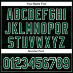 Custom Black Kelly Green-White Curve Lines 3D Pattern Design Bomber Full-Snap Varsity Letterman Hoodie Jacket