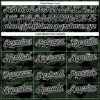 Custom Black Pea Green-White Curve Lines 3D Pattern Design Bomber Full-Snap Varsity Letterman Hoodie Jacket