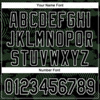 Custom Black Pea Green-White Curve Lines 3D Pattern Design Bomber Full-Snap Varsity Letterman Hoodie Jacket