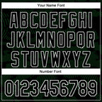Custom Black Grass Green-White Curve Lines 3D Pattern Design Bomber Full-Snap Varsity Letterman Hoodie Jacket