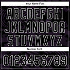 Custom Black Medium Purple-White Curve Lines 3D Pattern Design Bomber Full-Snap Varsity Letterman Hoodie Jacket
