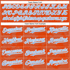 Custom Orange Light Blue-White Curve Lines 3D Pattern Design Bomber Full-Snap Varsity Letterman Hoodie Jacket