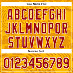 Custom Gold Red-White Curve Lines 3D Pattern Design Bomber Full-Snap Varsity Letterman Hoodie Jacket