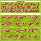 Custom Neon Green Red-White Curve Lines 3D Pattern Design Bomber Full-Snap Varsity Letterman Hoodie Jacket