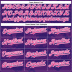 Custom Purple Pink-White Curve Lines 3D Pattern Design Bomber Full-Snap Varsity Letterman Hoodie Jacket