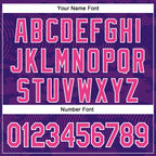 Custom Purple Pink-White Curve Lines 3D Pattern Design Bomber Full-Snap Varsity Letterman Hoodie Jacket