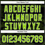 Custom Black Neon Green-White Curve Lines 3D Pattern Design Bomber Full-Snap Varsity Letterman Hoodie Jacket