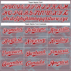 Custom Gray Red-White Curve Lines 3D Pattern Design Bomber Full-Snap Varsity Letterman Hoodie Jacket