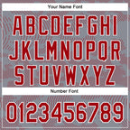 Custom Gray Red-White Curve Lines 3D Pattern Design Bomber Full-Snap Varsity Letterman Hoodie Jacket