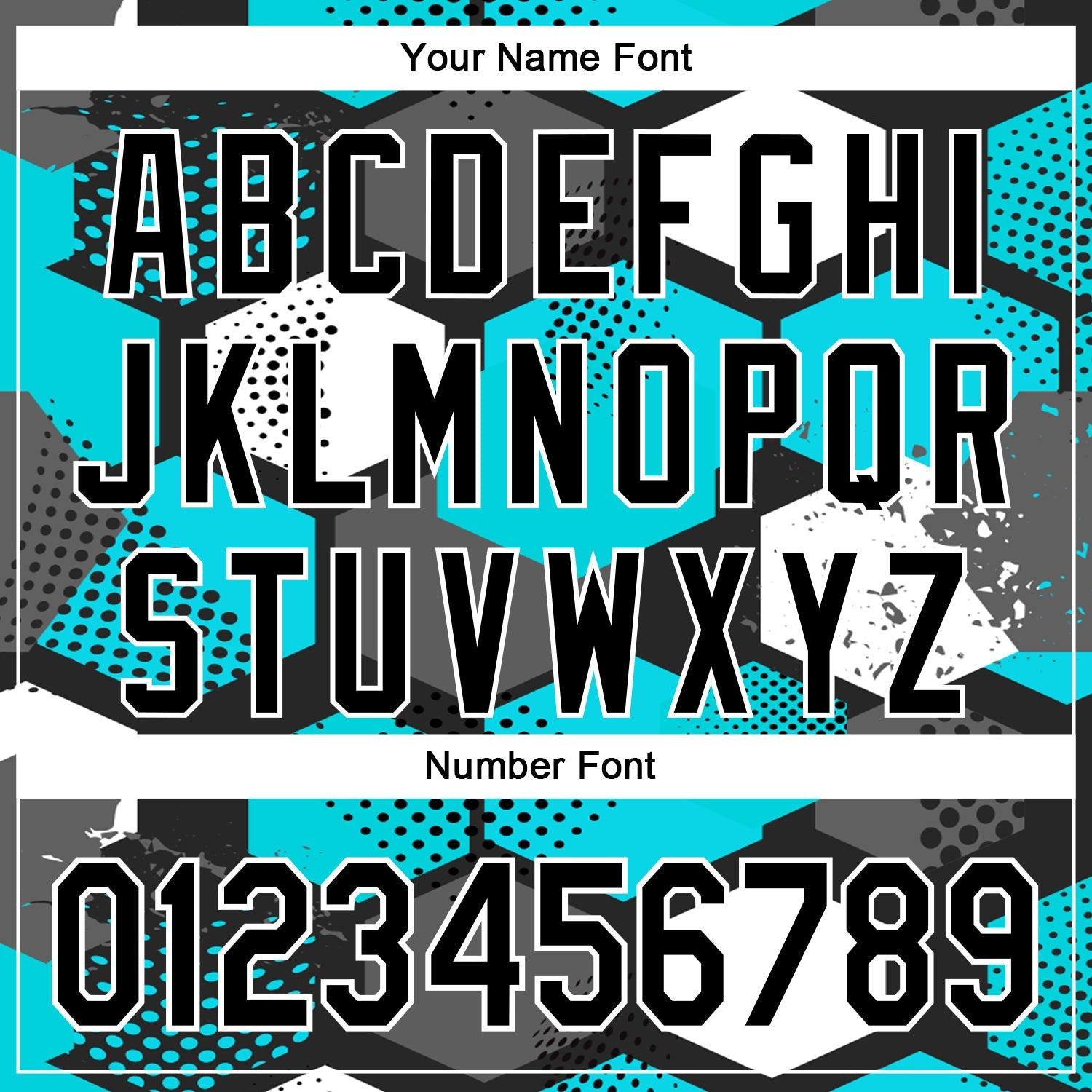 Custom Black Teal-White Geometric Shape 3D Pattern Design Bomber Full-Snap Varsity Letterman Hoodie Jacket