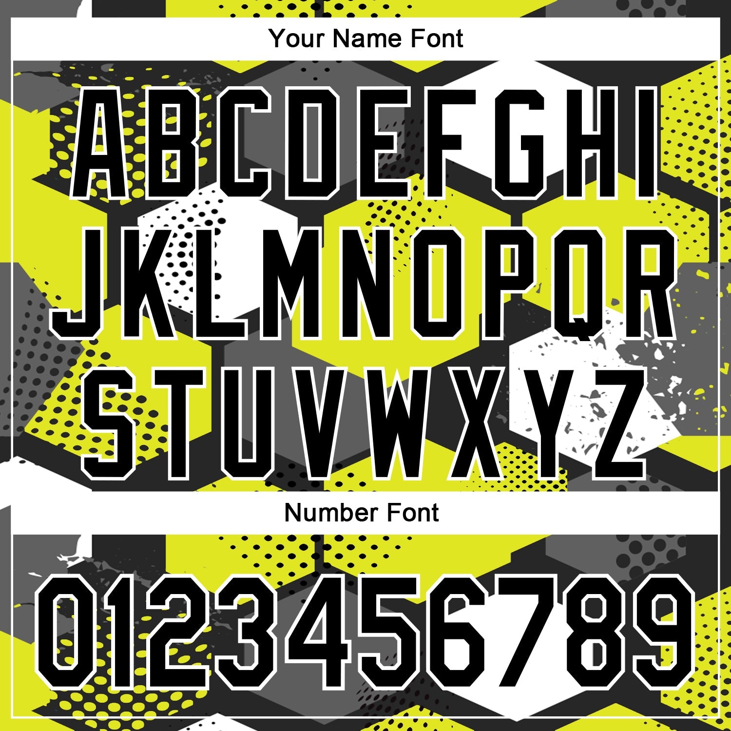Custom Black Neon Yellow-White Geometric Shape 3D Pattern Design Bomber Full-Snap Varsity Letterman Hoodie Jacket