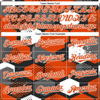 Custom Black Orange-White Geometric Shape 3D Pattern Design Bomber Full-Snap Varsity Letterman Hoodie Jacket