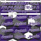 Custom Black Purple-White Geometric Shape 3D Pattern Design Bomber Full-Snap Varsity Letterman Hoodie Jacket