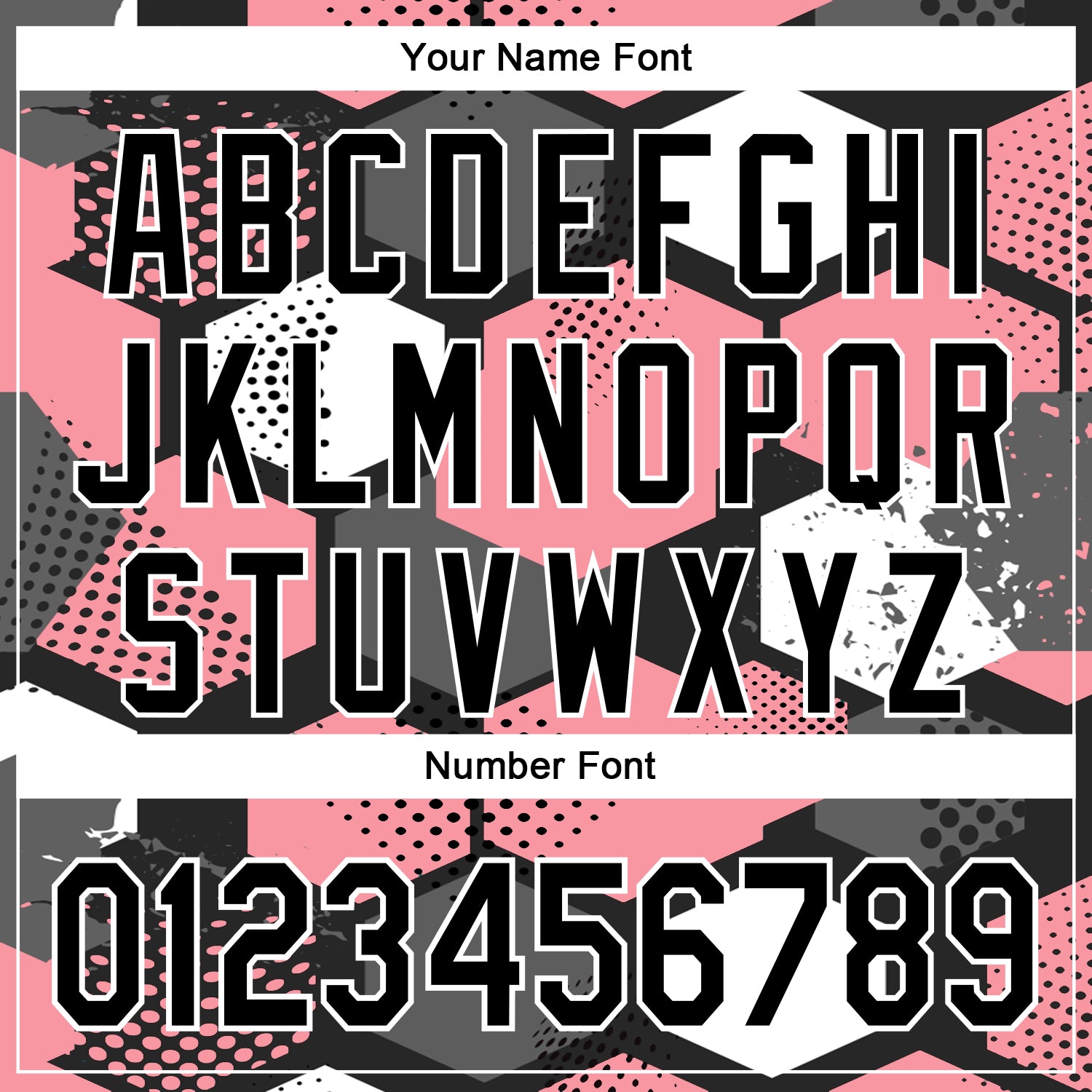 Custom Black Medium Pink-White Geometric Shape 3D Pattern Design Bomber Full-Snap Varsity Letterman Hoodie Jacket