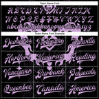 Custom Black Light Purple-Cream Gothic Y2K 3D Pattern Design Bomber Full-Snap Varsity Letterman Jacket
