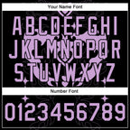 Custom Black Light Purple-Cream Gothic Y2K 3D Pattern Design Bomber Full-Snap Varsity Letterman Jacket