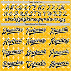 Custom Gold Black-White Gothic Crosses 3D Pattern Design Bomber Full-Snap Varsity Letterman Jacket