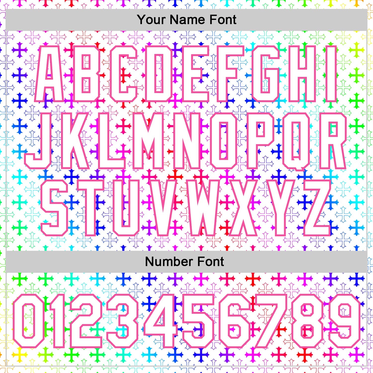 Custom White Pink Gothic Gradient Crosses 3D Pattern Design Bomber Full-Snap Varsity Letterman Jacket