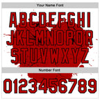 Custom White Red-Black Gothic Grunge Splash Heart 3D Pattern Design Bomber Full-Snap Varsity Letterman Jacket