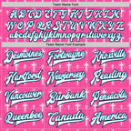 Custom Pink White Sky Blue-Black Gothic Crosses 3D Pattern Design Bomber Full-Snap Varsity Letterman Jacket