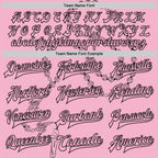 Custom Light Pink Black-White Gothic Crosses 3D Pattern Design Bomber Full-Snap Varsity Letterman Jacket