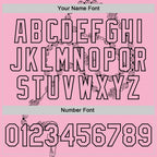 Custom Light Pink Black-White Gothic Crosses 3D Pattern Design Bomber Full-Snap Varsity Letterman Jacket