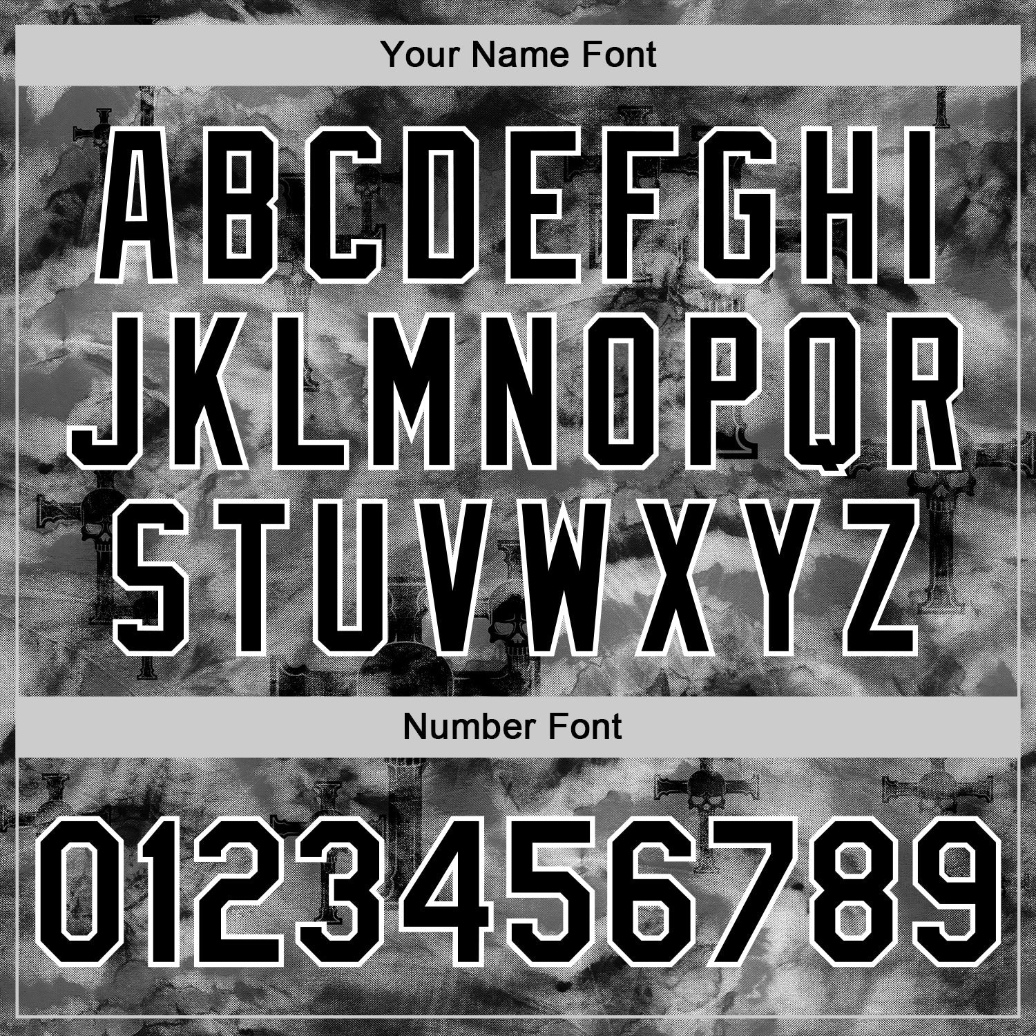 Custom Tie Dye Black-White Gothic Crosses 3D Bomber Full-Snap Varsity Letterman Jacket