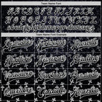 Custom Black White Gothic Glitter Crosses 3D Pattern Design Bomber Full-Snap Varsity Letterman Jacket