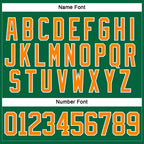 Custom Kelly Green Bay Orange-White Hockey Lace Neck Jersey