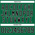 Custom Kelly Green Black-White Hockey Lace Neck Jersey